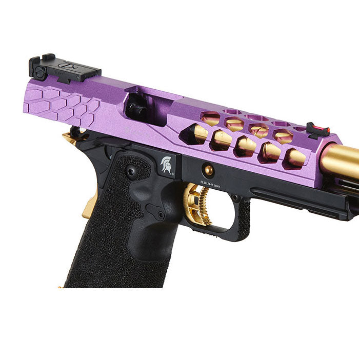 Lancer Tactical Knightshade Hi-Capa Gas Blowback Airsoft Pistol - Black, Purple, & Gold
