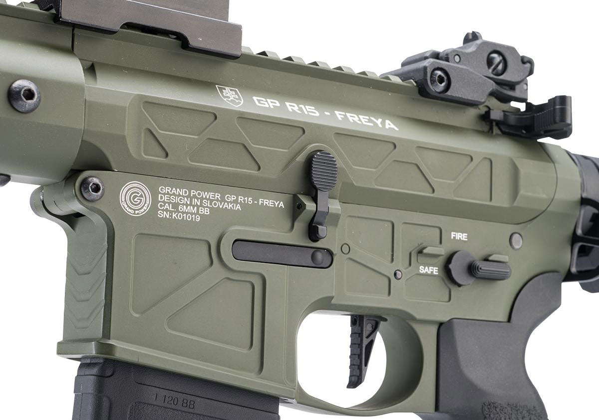 Delta Armory Freya Series Grandpower Licensed GP R15 Airsoft AEG Rifle w/ Eagle Optical Unit - 13" Skeleton M-LOK