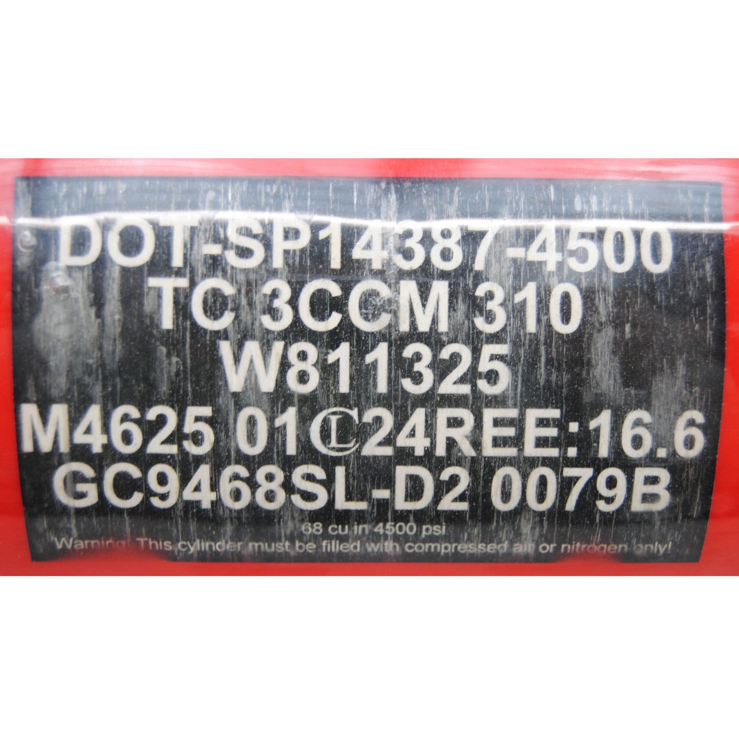 Used HK Army Compressed Air 68ci/4500psi Tank - Red/Black