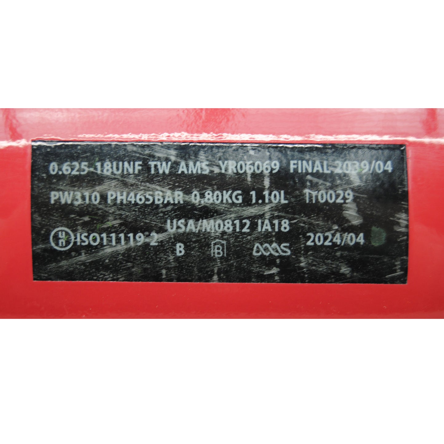 Used HK Army HSTL Compressed Air 68ci/4500psi Tank - Red/White