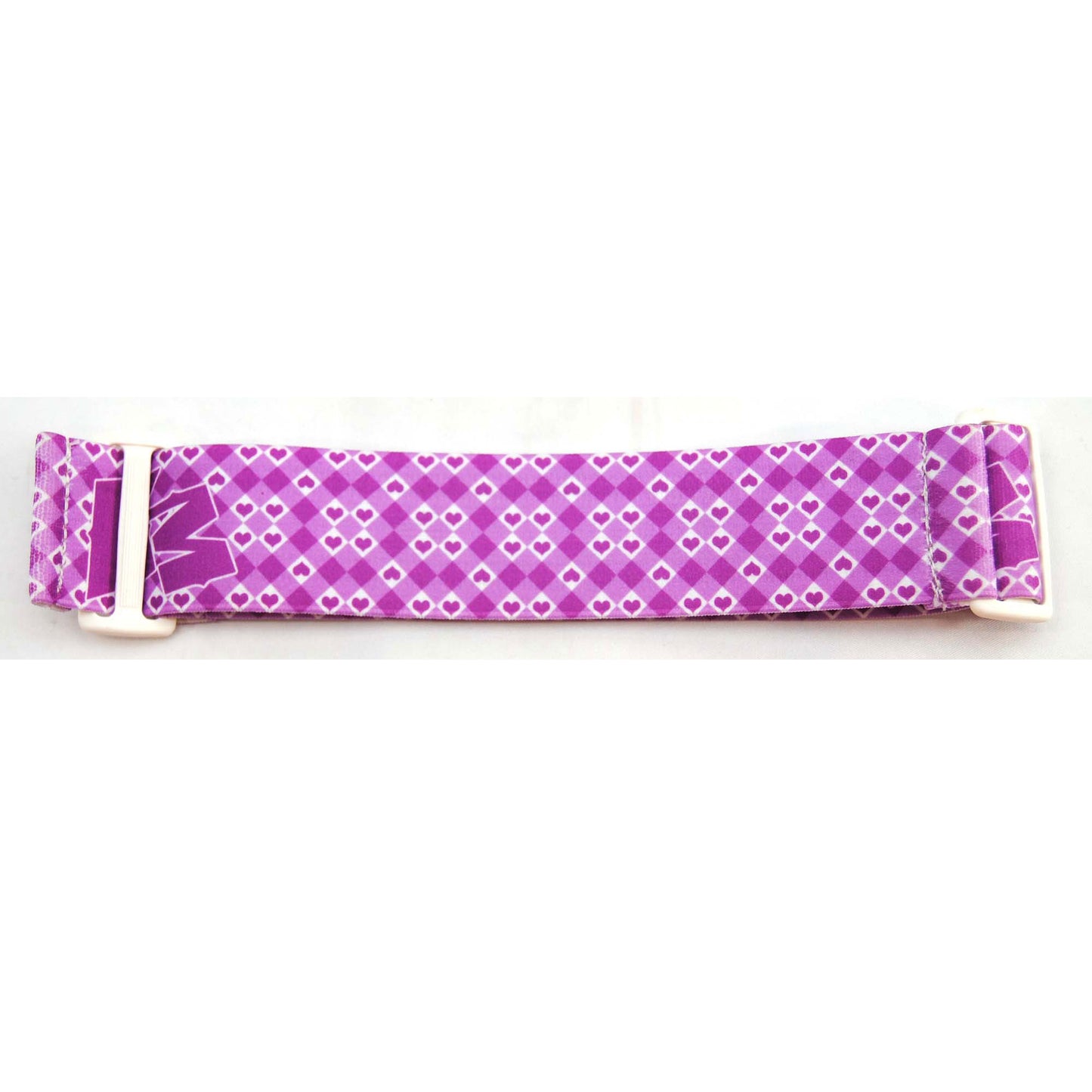 KM Goggle Strap - Pink Hearts - White Clips
