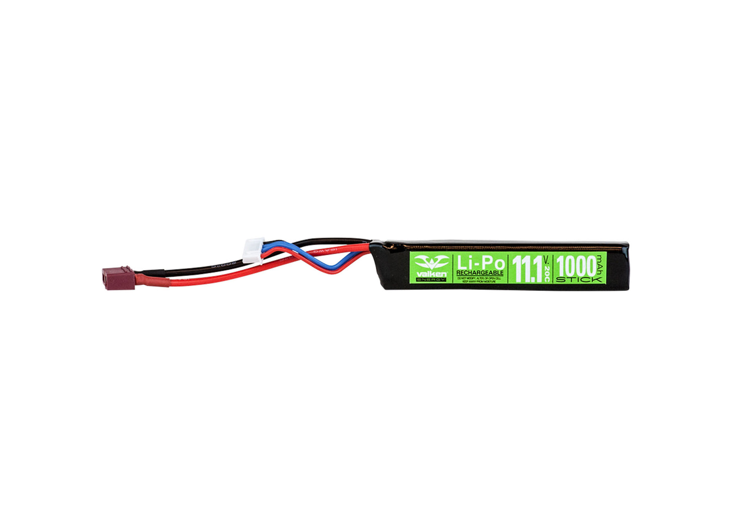 Valken 11.1V 1000mAh 20C LiPo Battery Stick Deans Connector - Valken Paintball