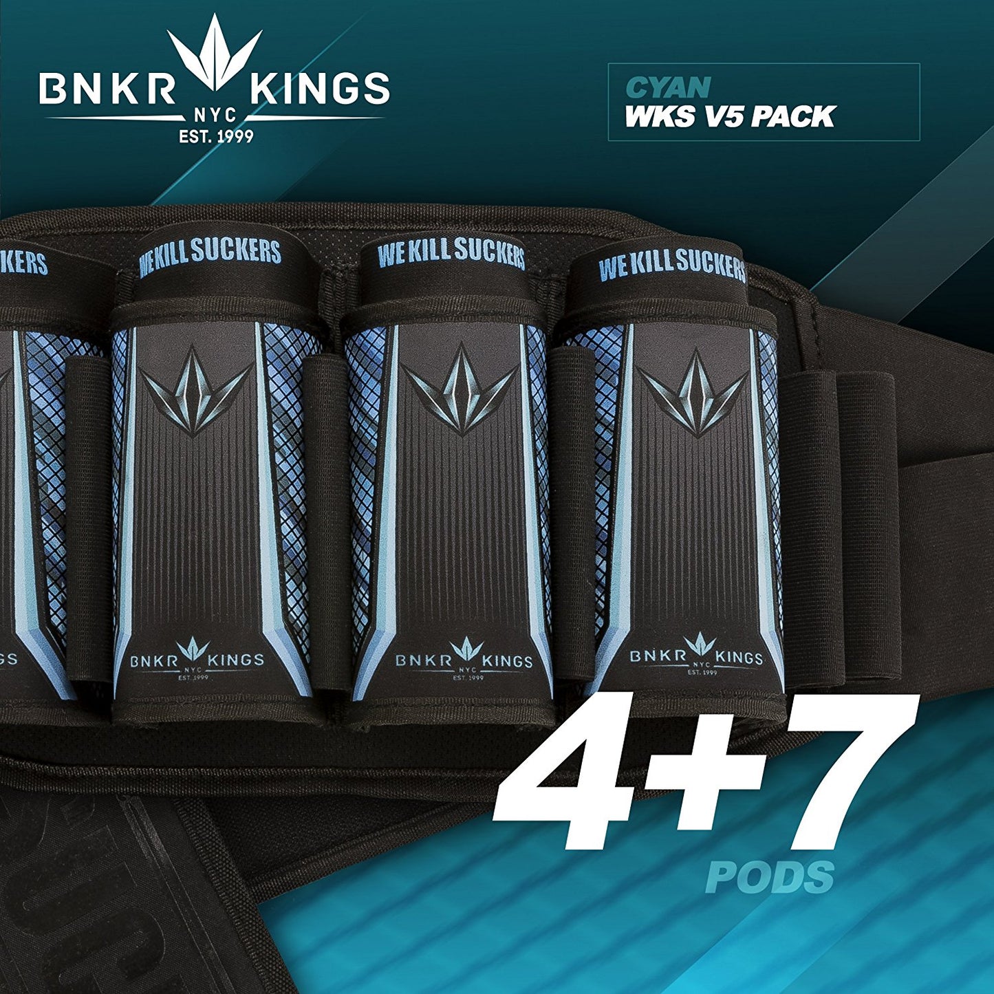Bunker Kings V5 WKS Strapless Pack 4+7 - Cyan - Bunker Kings