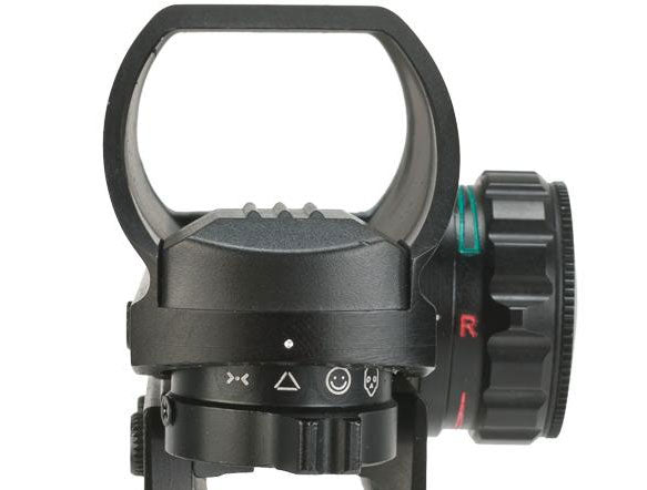 Electro Illuminating Red/Green Dot Sight Scope with Warfare Reticles - Black