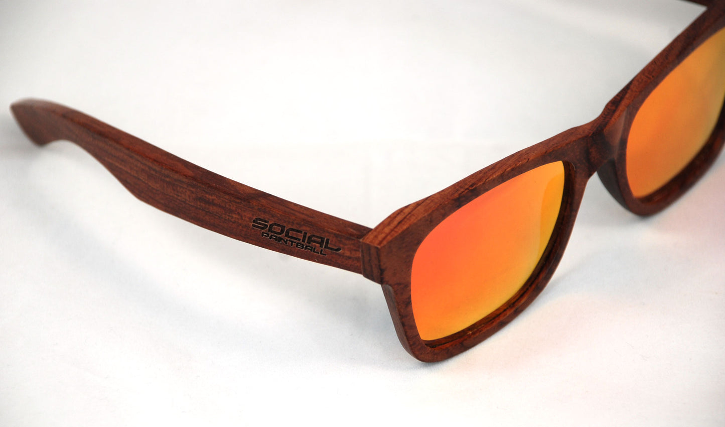 Social Paintball Sunglasses - Rosewood with Red Lens - Social Paintball