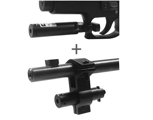 Red Laser Sight with Universal Barrel & Trigger Guard Mount Combo Set - Black - NC Star