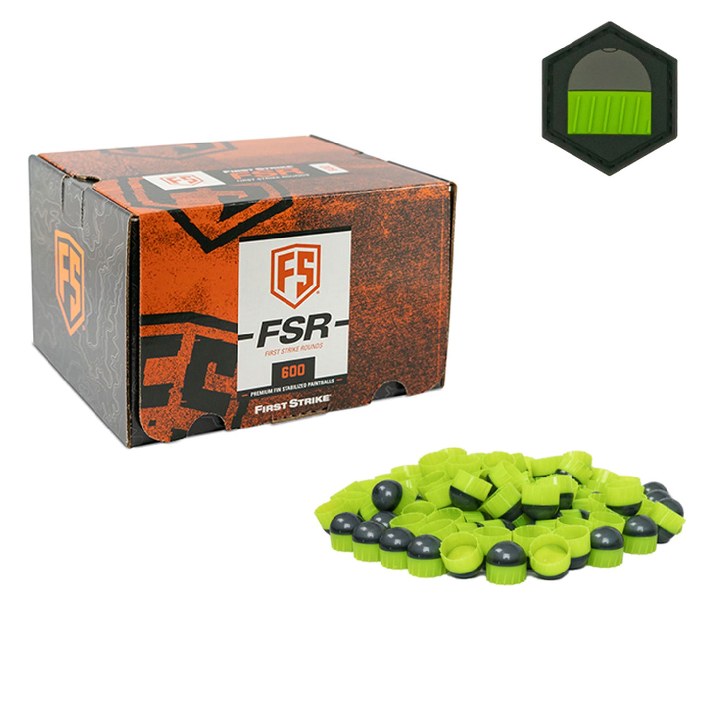 First Strike Rounds - 600 Count - Smoke/Green - Green Promo w/ Free Patch - First Strike