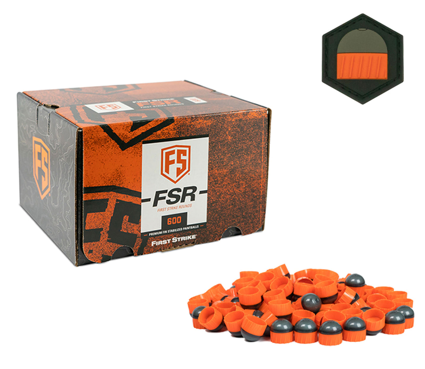 First Strike Rounds - 600 Count - Smoke/Orange - Orange Promo w/ Free Patch - First Strike