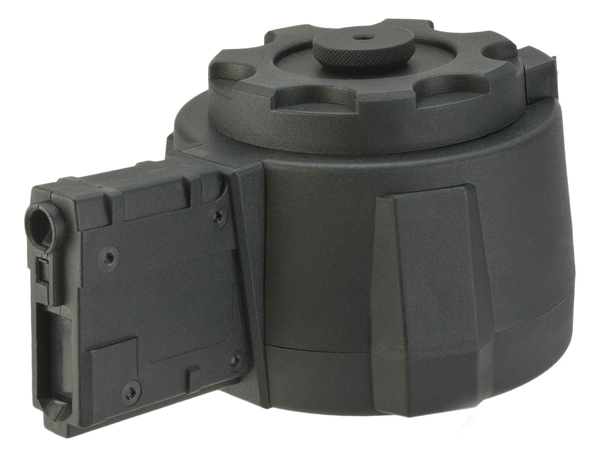 Angel Custom 1500 Round Firestorm Combo Airsoft AEG Drum Flashmag w/ M4 Adapter - Black - Evike