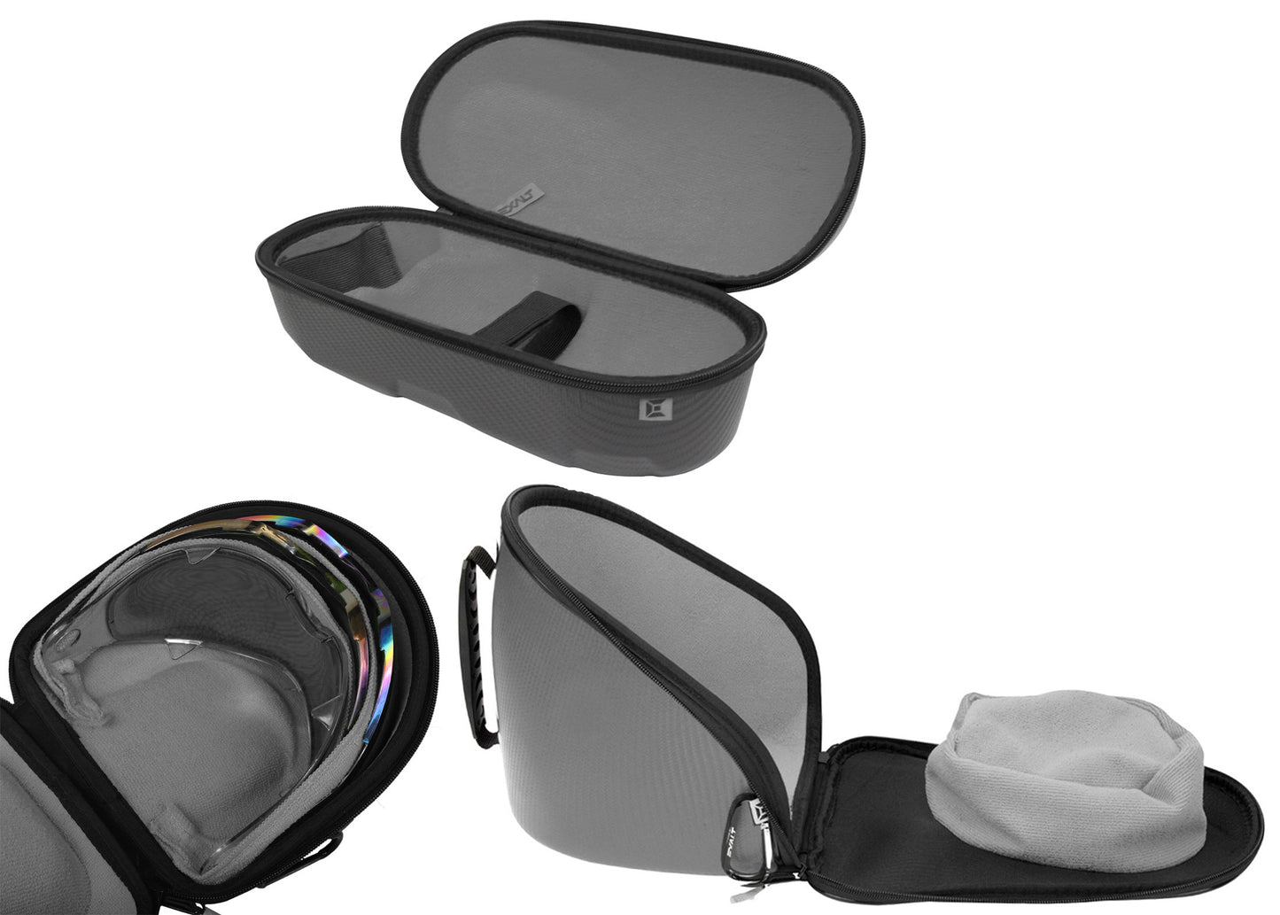 Exalt Universal Carbon V3 Goggle & V3 Lens & Tank Case - Charcoal Grey - Exalt