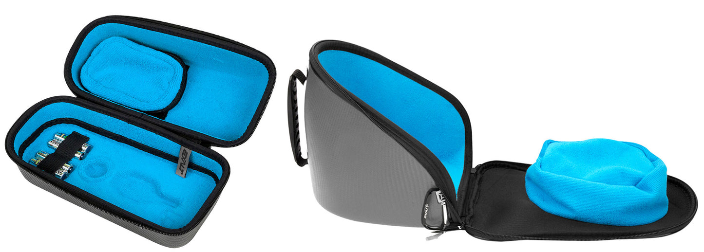 Exalt LE Universal Carbon V3 Goggle & Loader Case - Charcoal Grey / Cyan Microfiber - Exalt