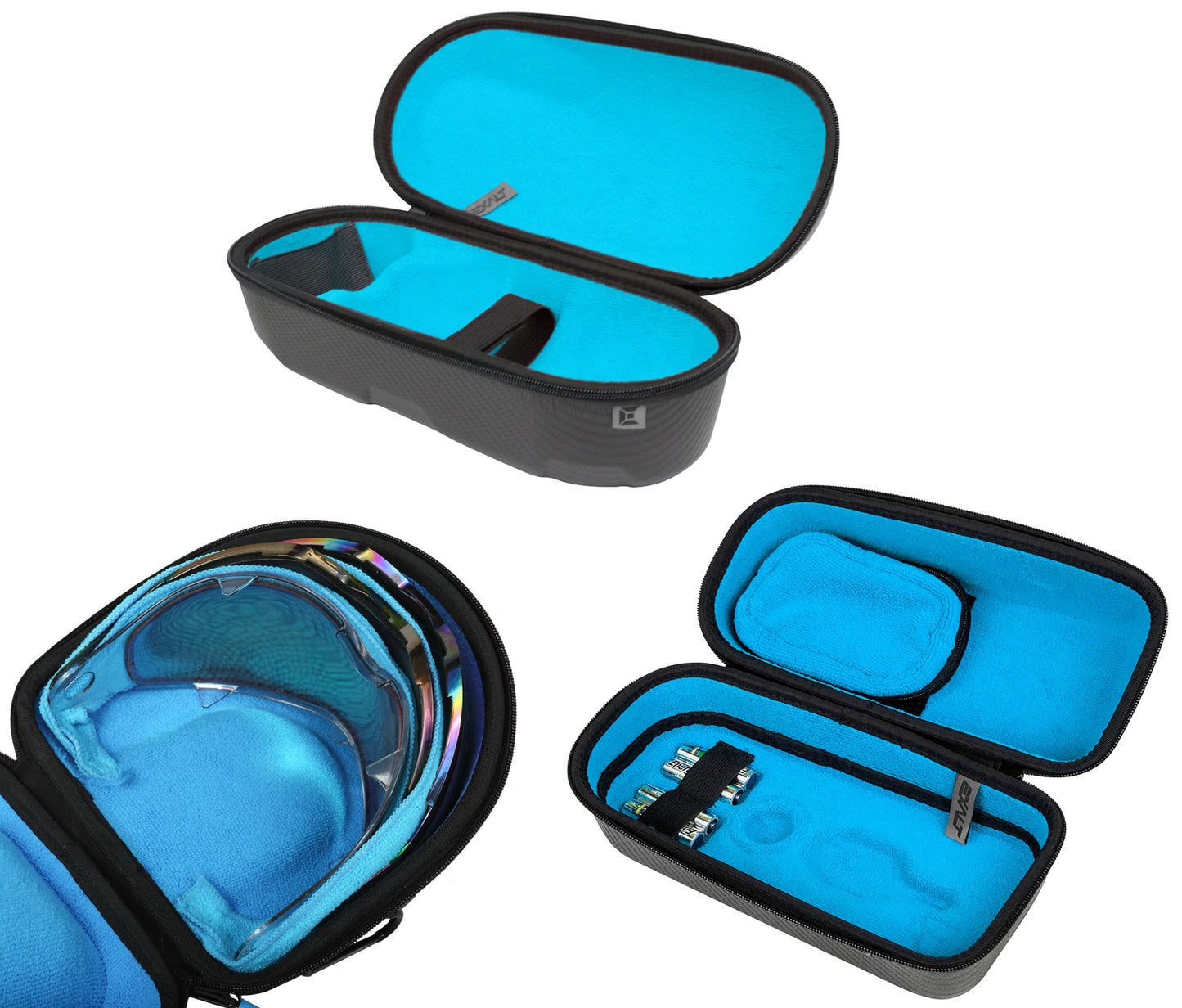 Exalt LE Universal Carbon V3 Lens & Loader & Tank Case - Charcoal Grey / Cyan Microfiber - Exalt