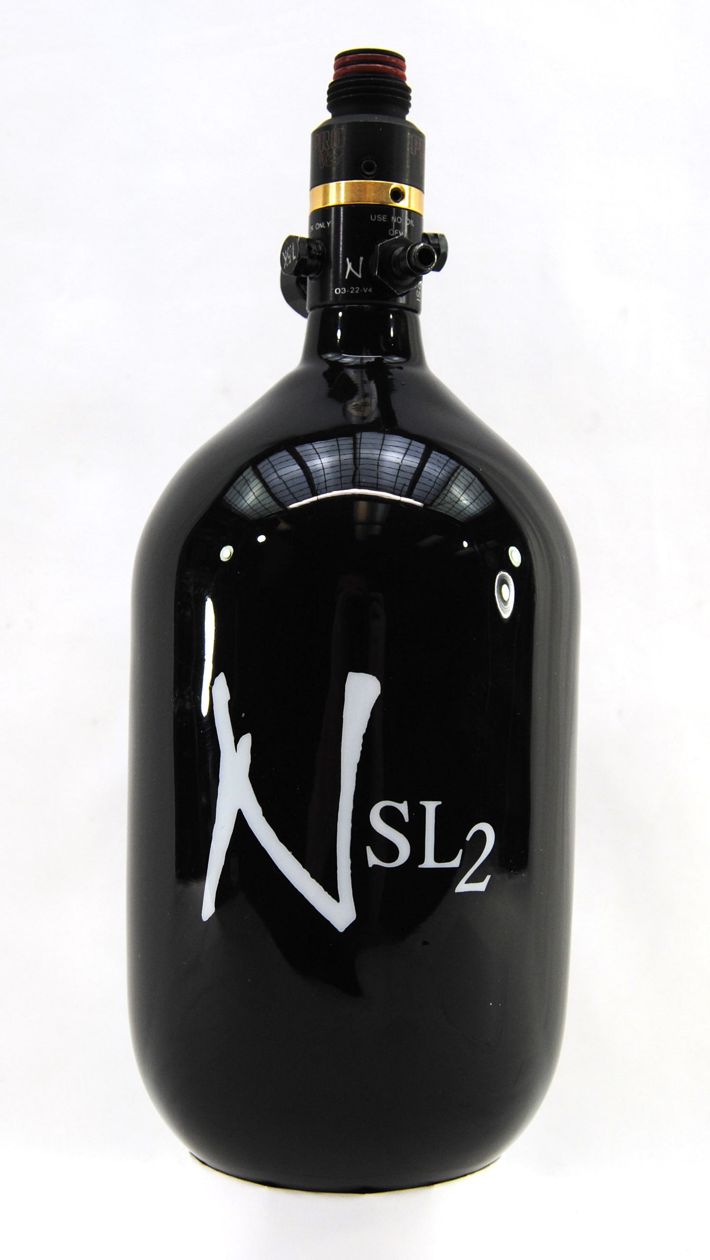 Ninja 68ci 4500psi SL2 HPA Paintball Tank - Black w/ White Logo