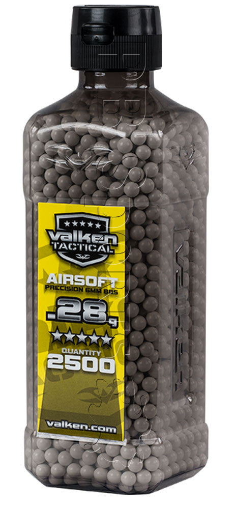 Valken .28g White BBs 2500 Count Bottle - Valken Paintball