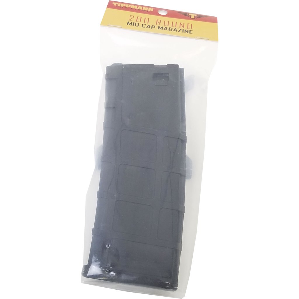 Tippmann Tactical Single Mid Cap Airsoft Magazine 200 Round - Black