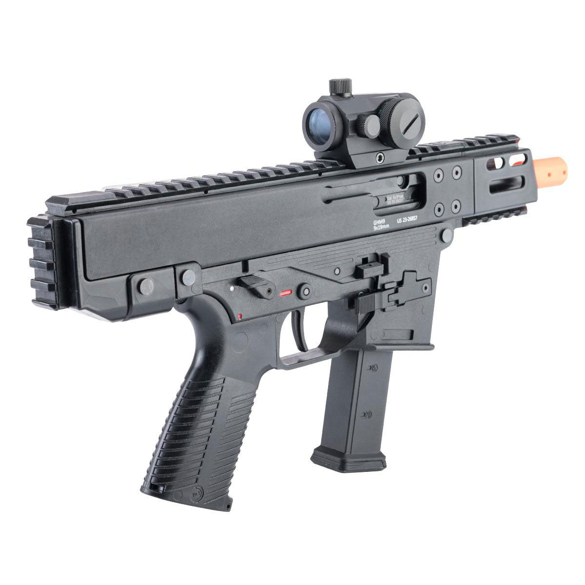 Lambda Defence B&T Licensed GHM9-G Gas Blowback Airsoft SMG - Short Version - Black