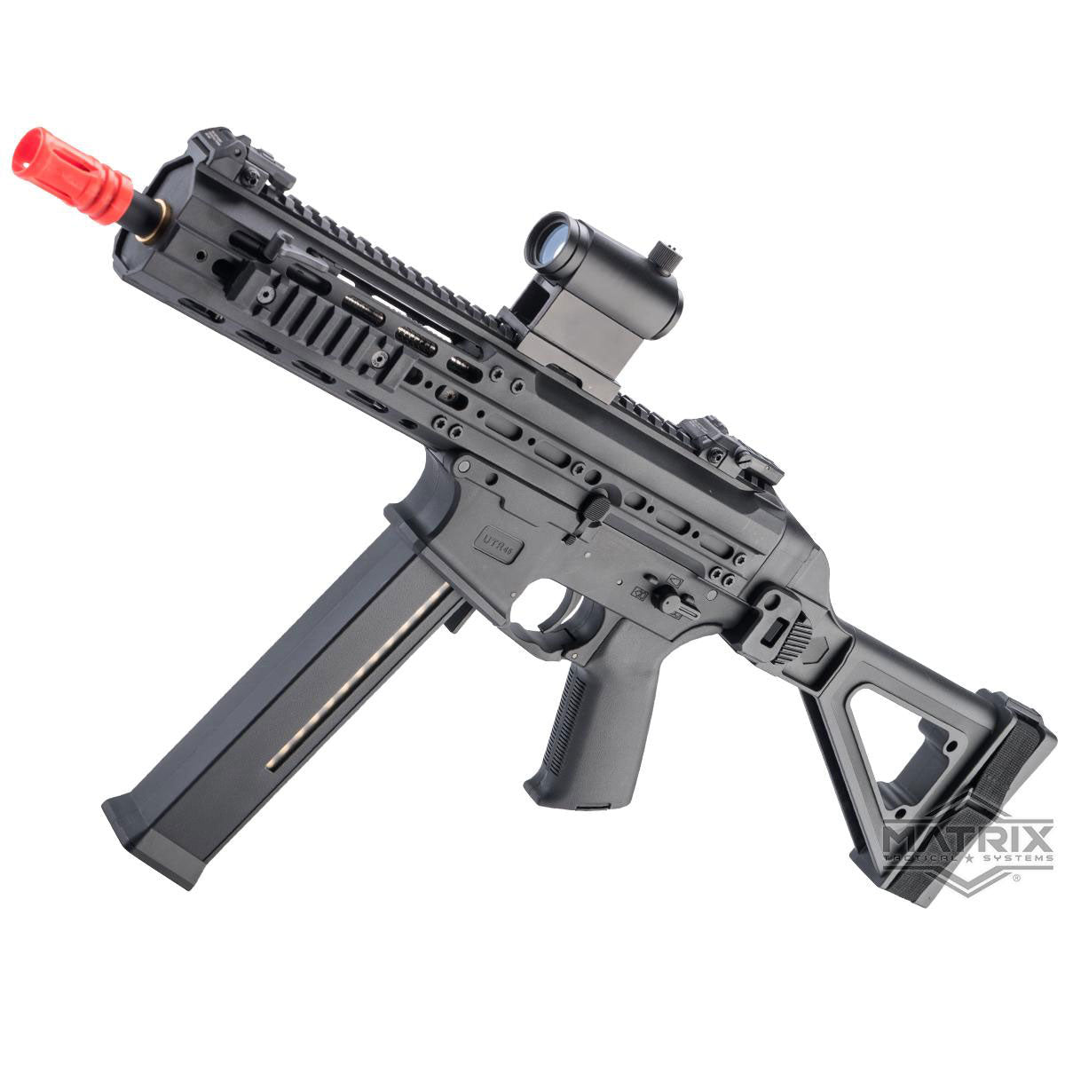 Matrix x Double Eagle UTR45-C Airsoft AEG SMG w/ Modular Handguard and Falcon Gearbox - 400 FPS - Black