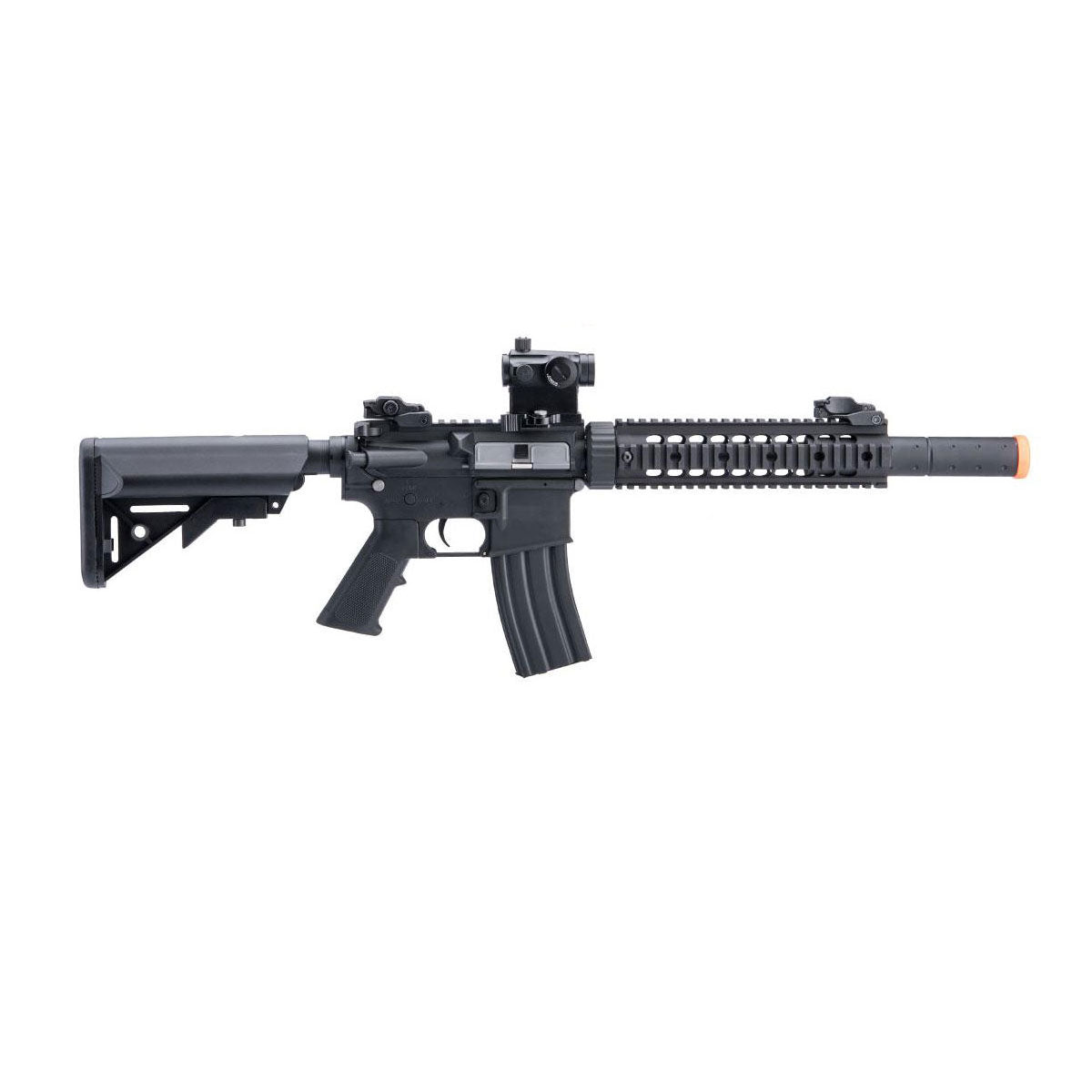 Cybergun Licensed Colt Sportsline M4 AEG Airsoft Rifle w/ G3 Micro-Switch Gearbox - Silent Ops 9" Black