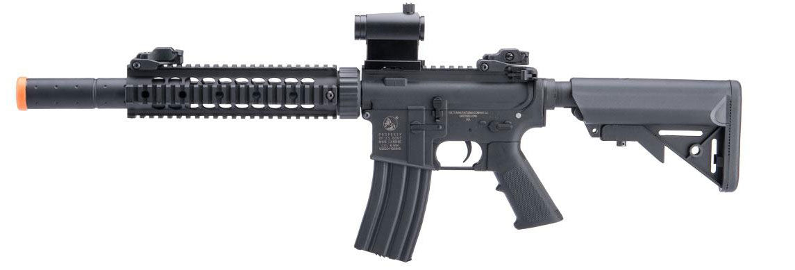 Cybergun Licensed Colt Sportsline M4 AEG Airsoft Rifle w/ G3 Micro-Switch Gearbox - Silent Ops 9" Black