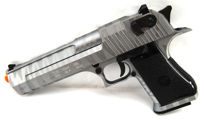 WE-Tech Desert Eagle Full Metal Gas Blowback Airsoft Pistol - Silver Tigerstripe