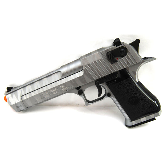 WE-Tech Desert Eagle Full Metal Gas Blowback Airsoft Pistol - Silver Tigerstripe