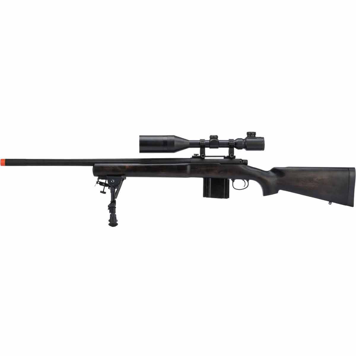 King Arms M700 Police Model Gas Power Airsoft Sniper Rifle w/ Real Wood Chassis - High Velocity