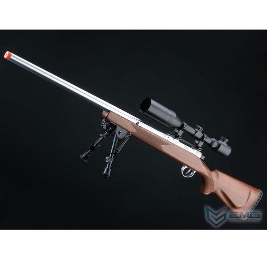 EMG Barrett Fieldcraft Precision Bolt-Action Airsoft Sniper Rifle w/ Featherweight Zero Trigger - Real Wood w/ Stainless Barrel
