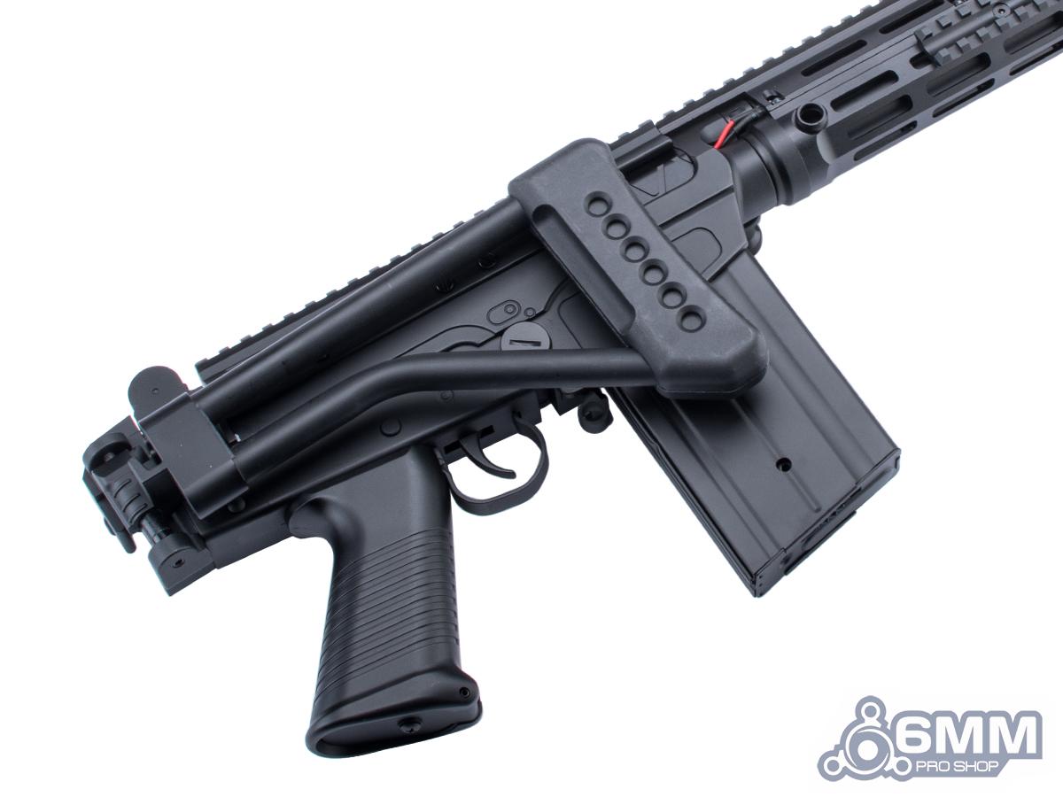 6mmProShop FAL Carbine Airsoft AEG w/ M-LOK Handguard - Carbine Barrel - Folding Stock
