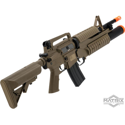 Matrix / S&T Sportsline M4 Airsoft AEG Rifle w/ G3 Micro-Switch Gearbox - M4A1 w/ M203 - 400fps - Dark Earth