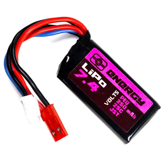 Air Raid 7.4V 250mAh 25C LiPo PEQ JST Battery
