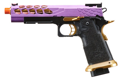 Lancer Tactical Knightshade Hi-Capa Gas Blowback Airsoft Pistol - Black, Purple, & Gold