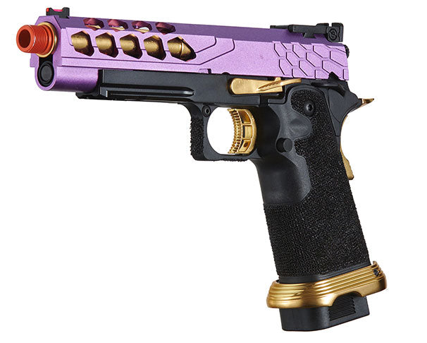 Lancer Tactical Knightshade Hi-Capa Gas Blowback Airsoft Pistol - Black, Purple, & Gold