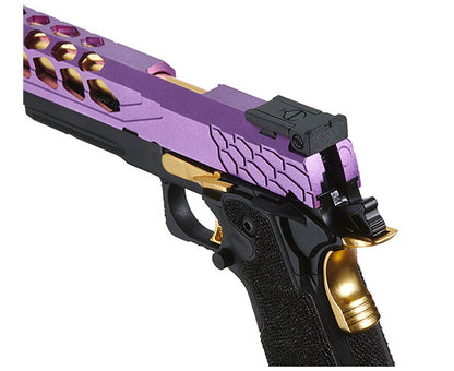 Lancer Tactical Knightshade Hi-Capa Gas Blowback Airsoft Pistol - Black, Purple, & Gold