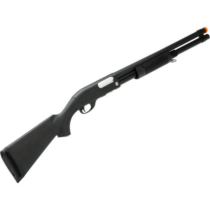 S&T M870 Type Full Metal Airsoft Training Shotgun - Standard - Black - Polymer Stock