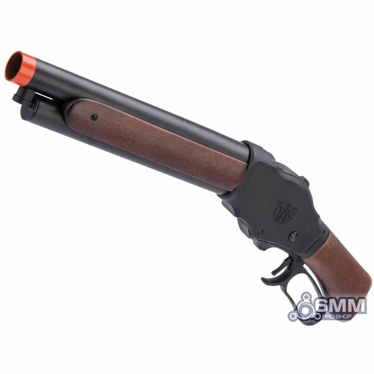 6mmProShop M1887 Terminator Lever Action Gas Airsoft Shotgun - Wild Card - Black