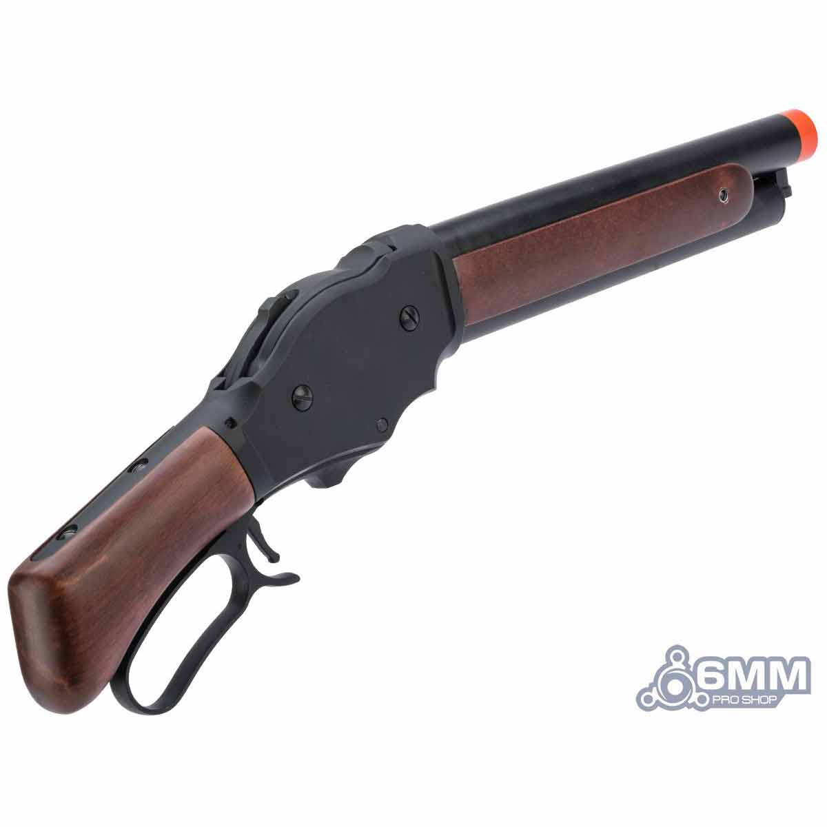 6mmProShop M1887 Terminator Lever Action Gas Airsoft Shotgun - Wild Card - Black