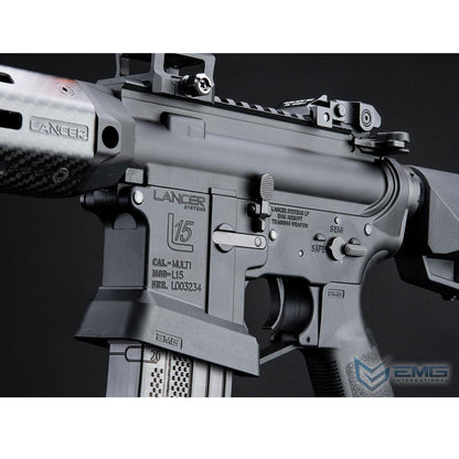 EMG Lancer Systems Licensed L15 Defense Airsoft AEG Rifle - Carbon Fiber Handguard - 8"