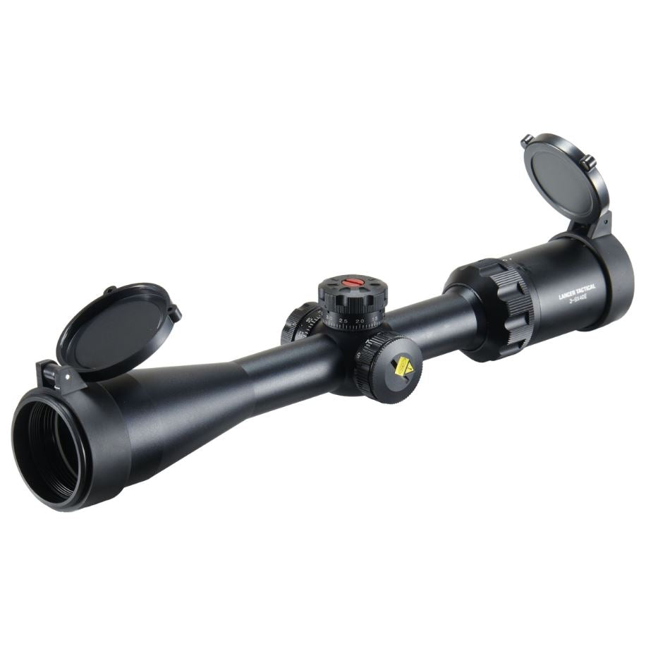 Lancer Tactical 3-9x40E Variable Power Airsoft Rifle Scope w/ Mount Rings - Black