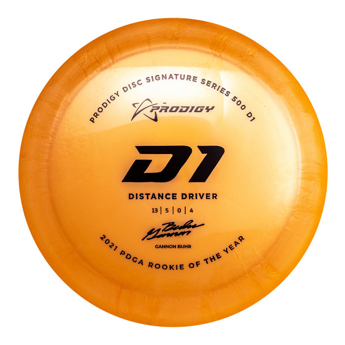 Prodigy D1 Distance Driver Disc - 500 Plastic - Gannon Buhr 2022 Signature Series