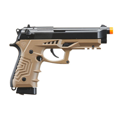 HFC Metal M92 Full-Automatic Co2 Gas Blowback Airsoft Pistol - Black & Dark Earth