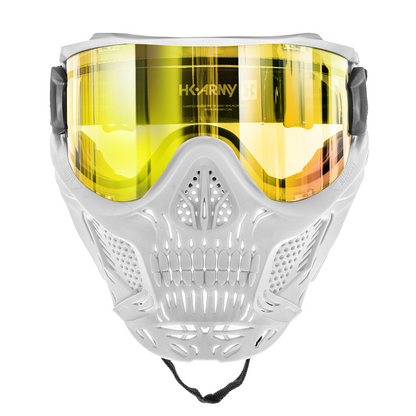 HSTL Skull Goggle "Saint" - White w/ Gold Lens