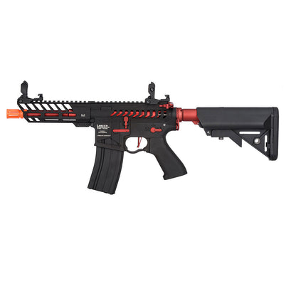 Lancer Tactical Low FPS Enforcer Needletail Skeleton M4 Airsoft Rifle - Black & Red
