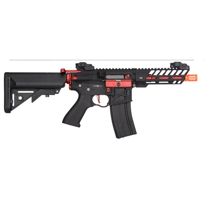 Lancer Tactical Low FPS Enforcer Needletail Skeleton M4 Airsoft Rifle - Black & Red