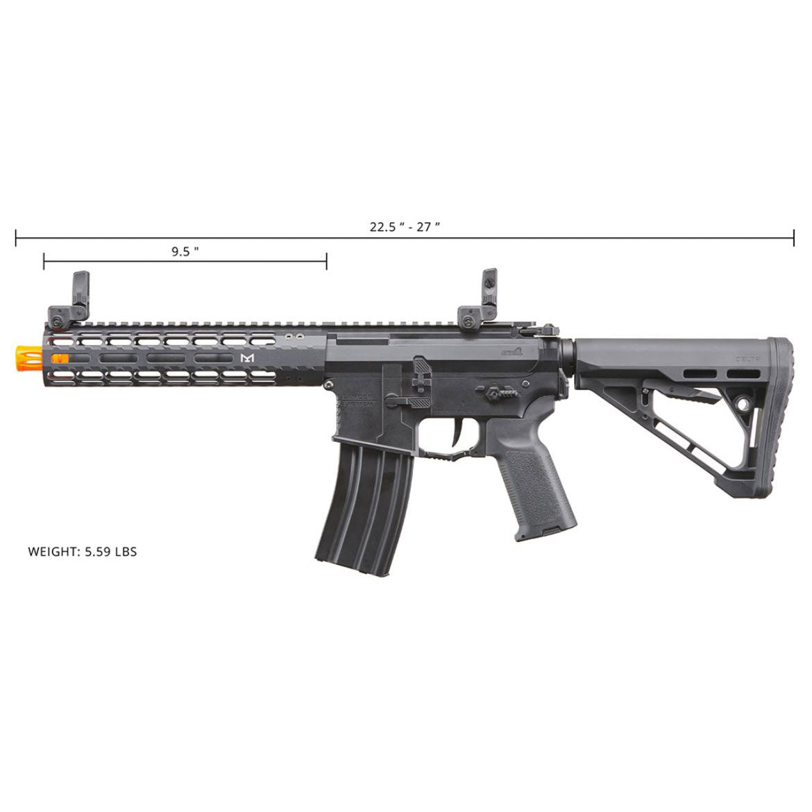 Lancer Tactical Gen 4 VALIANT Edition 9.5" SBR AEG w/ Aster II Bluetooth ETU - Black