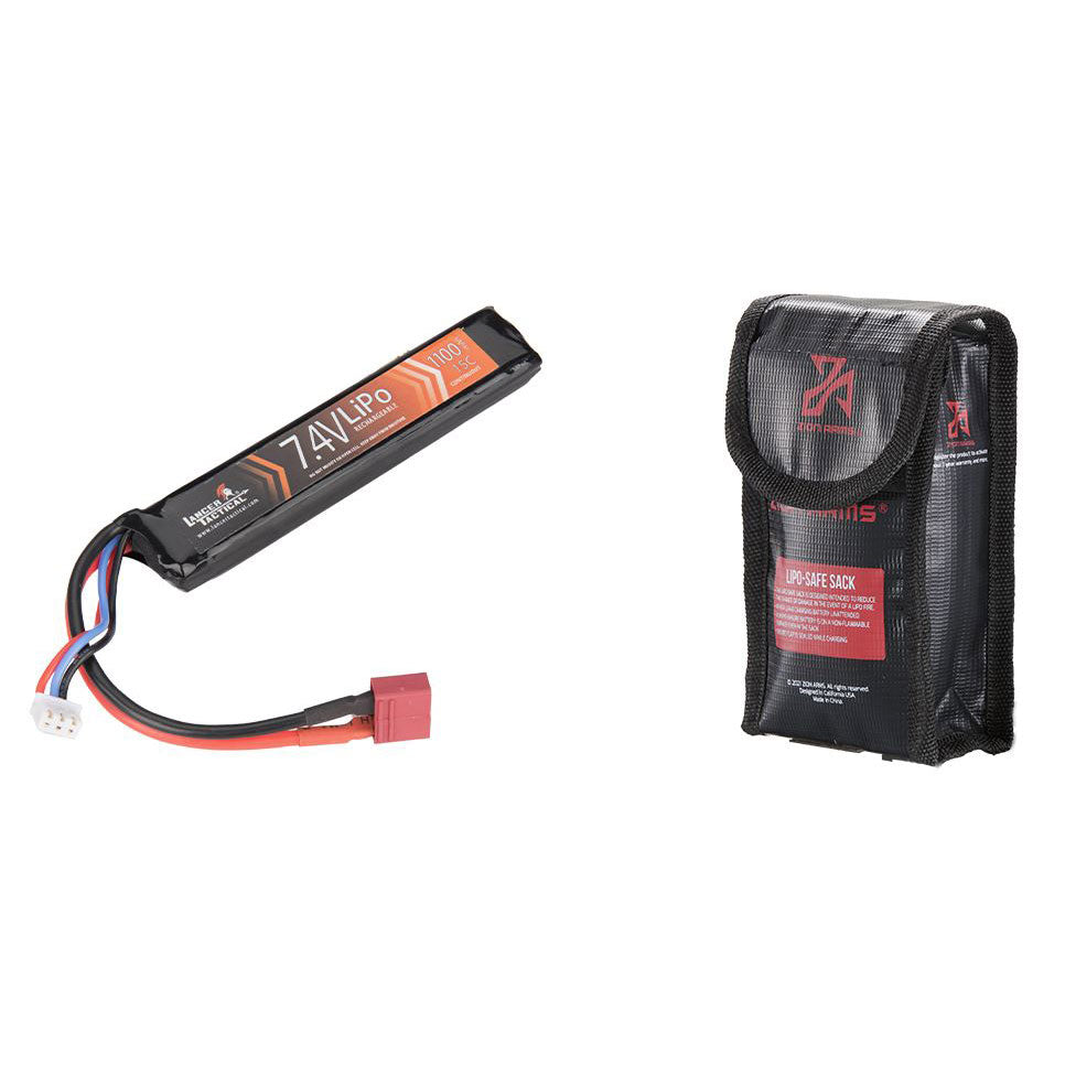 Lancer Tactical 7.4V 1100mAh 15C Stick Lipo Battery Deans