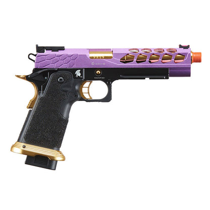 Lancer Tactical Knightshade Hi-Capa Gas Blowback Airsoft Pistol - Black, Purple, & Gold
