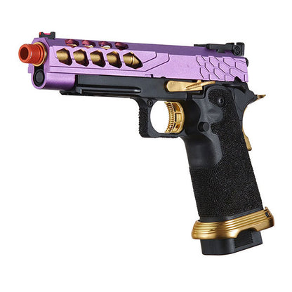 Lancer Tactical Knightshade Hi-Capa Gas Blowback Airsoft Pistol - Black, Purple, & Gold