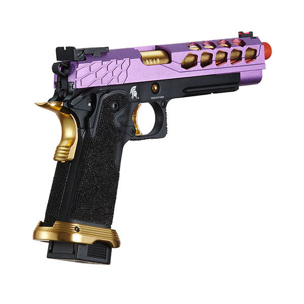 Lancer Tactical Knightshade Hi-Capa Gas Blowback Airsoft Pistol - Black, Purple, & Gold