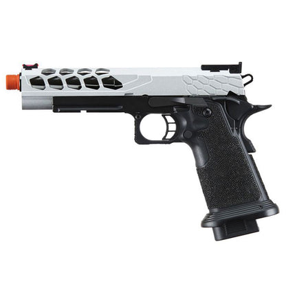 Lancer Tactical Stryk Hi-Capa 5.1 Gas Blowback Airsoft Pistol - Black/Silver