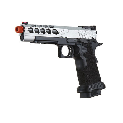 Lancer Tactical Stryk Hi-Capa 5.1 Gas Blowback Airsoft Pistol - Black/Silver